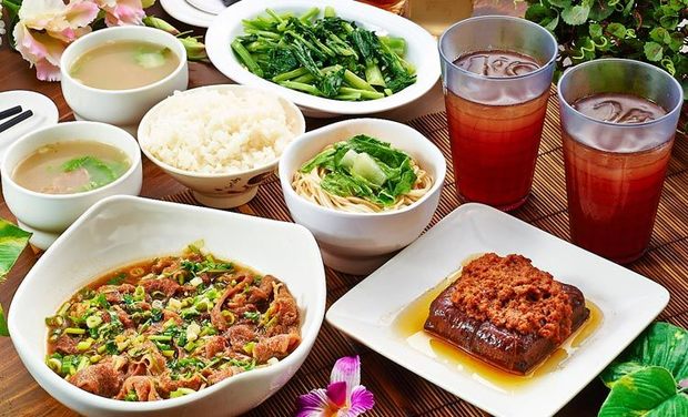 將軍牛肉麵大王 6.5折! - 雙人套餐:蔥煎牛肉+飯麵+仙楂茶