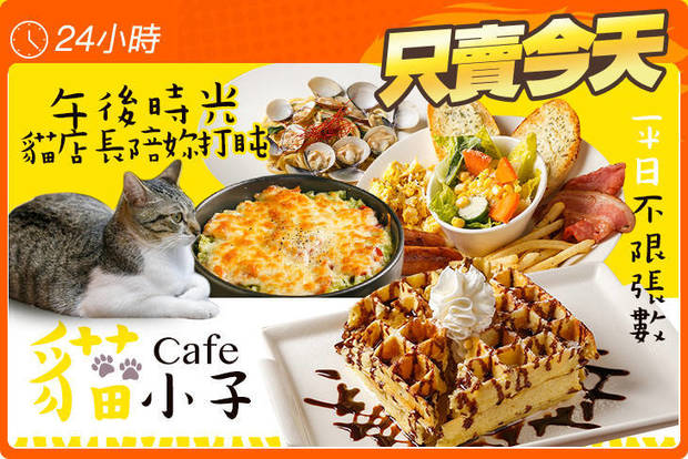 貓小子cafe 5.0折! - 貓小子cafe 5折 週一至週五可抵用100元現金消費