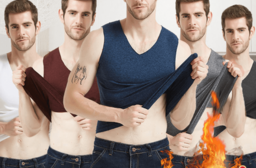 V領男士無痕德絨保暖內衣背心