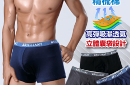 【布萊恩】彈性精梳棉舒適四角褲BR1116(6 件)