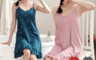 NEW FORCE 2.1折! - 輕甜性感抽皺細肩居家裙 居家休閒裙 睡衣裙