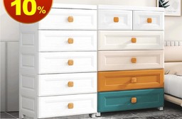 北歐仿木紋抽屜式收納櫃 厚實耐重強 不易倒塌變形 附輪移動便利