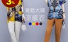 生活市集 5.3折! - 寬鬆大碼泡泡布圖騰上衣 聚酯纖維上衣 (黑/黃/紅/藍)