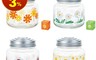 日本ADERIA  7.4折! - 昭和復古花朵糖果罐 4入組 375ml 儲物罐 玻璃罐