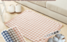 生活市集 6.6折! - 格紋純棉浴廁腳踏墊(70x53cm) 厚毛巾墊/浴室地墊/防滑吸水/毛巾墊