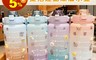 生活市集 3.4折! - 漸變大容量水壺2000ml 漸層款式 送隨機可愛DIY貼紙