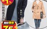 生活市集 6.4折! - 英倫風羽絲棉風衣外套 女性服飾 寬鬆顯瘦 單排扣 雙排扣 (黑色/咖色)