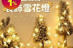 聖誕氣氛裝飾雪花燈6米 照明燈飾/燈串