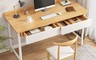 生活市集 7.9折! - 北歐風加厚加寬雙抽書桌-140CM