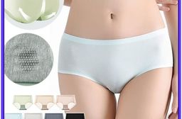 中大尺碼涼感輕薄透氣冰絲中腰無痕內褲 7色 M-XXL 面膜內褲
