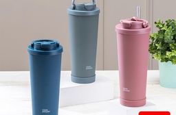 【CookPower 鍋寶】真空陶瓷手提雙飲杯860ml(多色任選)