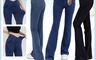 生活市集 10.0折! - 春夏新款交叉腰牛仔瑜珈喇叭褲 3色任選 M-2XL