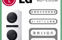 【LG樂金】WashTower™AI智控洗乾衣機 含拆箱定位 WD-S1310W