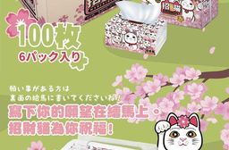 【東京豪德寺】招き猫春櫻之舞抽取式衛生紙100抽72包/箱