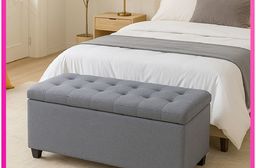 【E-home】Ved維德拉扣布面收納長方凳