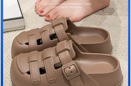 夏季女性防滑耐磨厚底洞洞鞋涼鞋