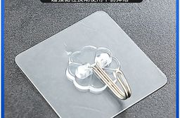 免打孔無痕掛勾透明黏梅花鉤貼