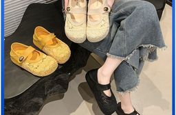 編織鏤空透氣厚底鞋女鞋