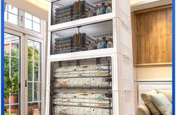 【Mr.box】70面寬摺疊磁吸雙開門收納櫃組合-附滑輪