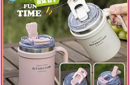 【APEX】ins輕奢不銹鋼手柄馬克杯 500ML