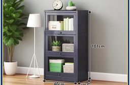 【E家工廠】40公分三層收納櫃 書櫃 展示櫃 防塵帶門儲物櫃 櫥櫃 014