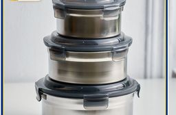 愛佳寶316不銹鋼圓形保鮮盒三入組(1500+1000+600ml)