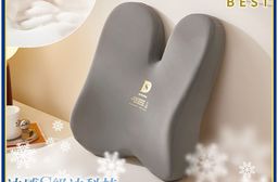 【BEST】冰感S極涼感腰靠墊 記憶棉 護腰 可固定背墊 椅墊 腰靠枕 腰墊