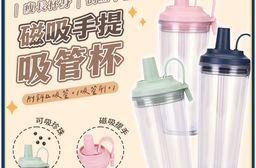 【APEX】tritan 雙層AS便攜磁吸手提吸管杯 710ml