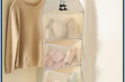 【Mr.box】熊猫三層衣物收納袋自帶掛勾-灰色