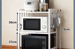 【E家工廠】伸縮微波爐置物架 電器架 廚房層架 調味料收納架 111