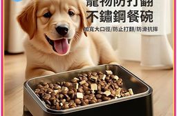 寵物防打翻方形不鏽鋼餐碗