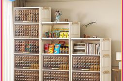 【Mr.box】50面寬格紋前開上掀式摺疊收納櫃-附輪