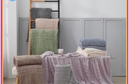 【BEST】法式莫蘭絨雕花毯 8色任選 素色毯 毛毯 毯被 毯子 冷氣毯 沙發毯