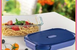 Luminarc氣閥耐熱玻璃保鮮盒長方型650ml單入