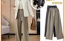 生活市集 7.3折! - 歐棉顯瘦百搭加絨直筒褲 S~XXL 40~72kgs 休閒女長褲垂感寬褲闊腿褲直