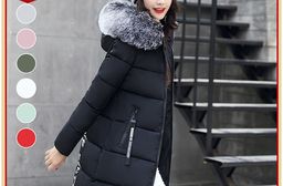 冬季毛領修身長版連帽外套