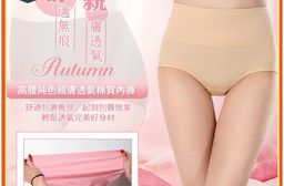 高腰純色親膚透氣棉質內褲  7色任選