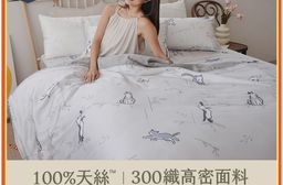 台灣製300織100%TENCEL™純天絲™床包組 | 薄被套 | 鋪棉兩用被-