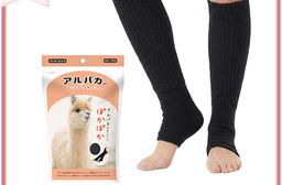 【日本TO-PLAN】羊駝毛超保暖膝上襪 黑(黑色膝上襪/膝上襪穿搭/過膝襪/過